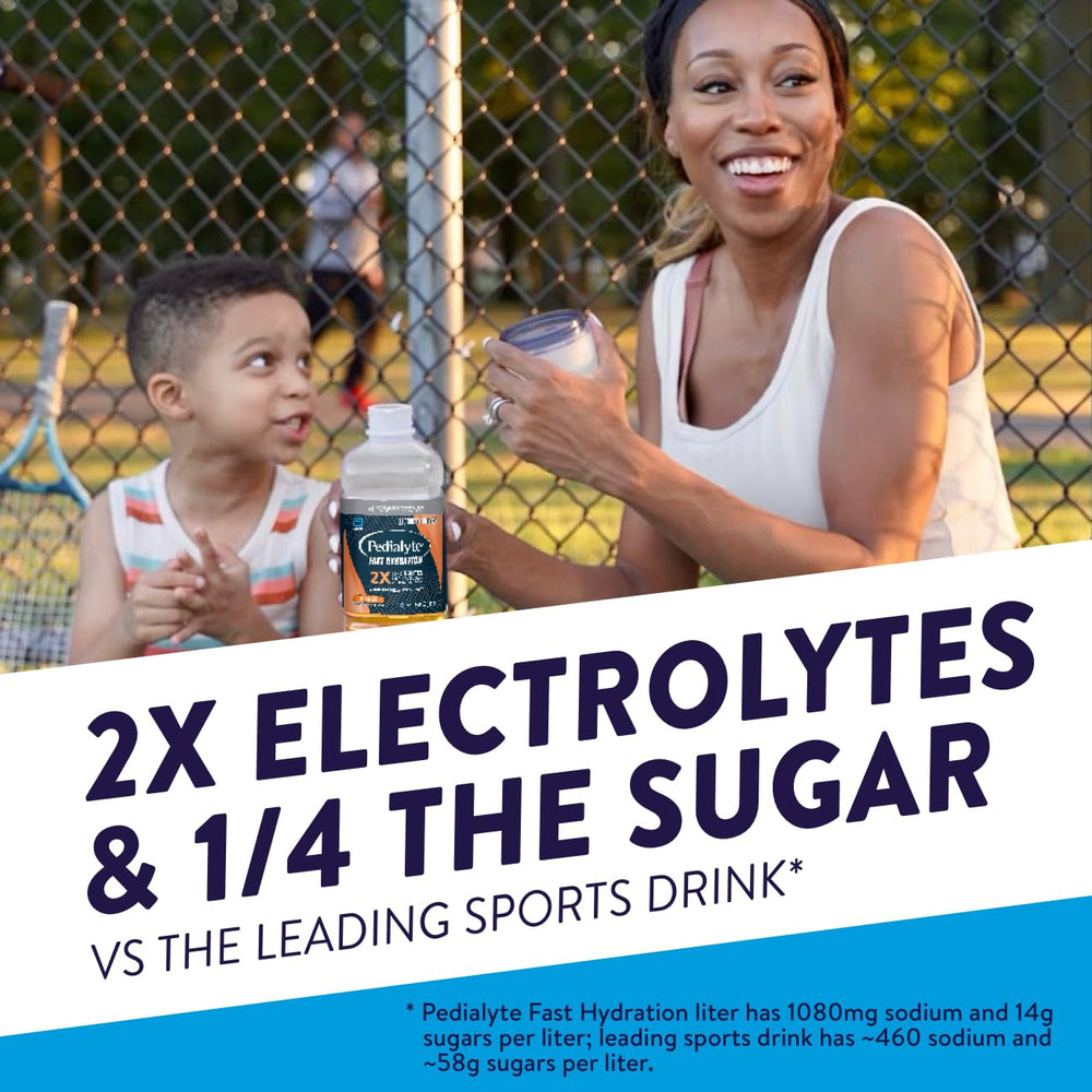 Pedialyte orange label with clear nutrition for informed hydration