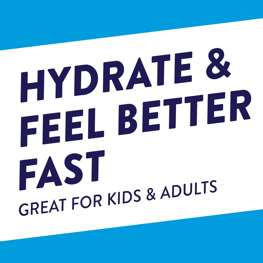Pedialyte orange powder packet showing portable hydration solution.