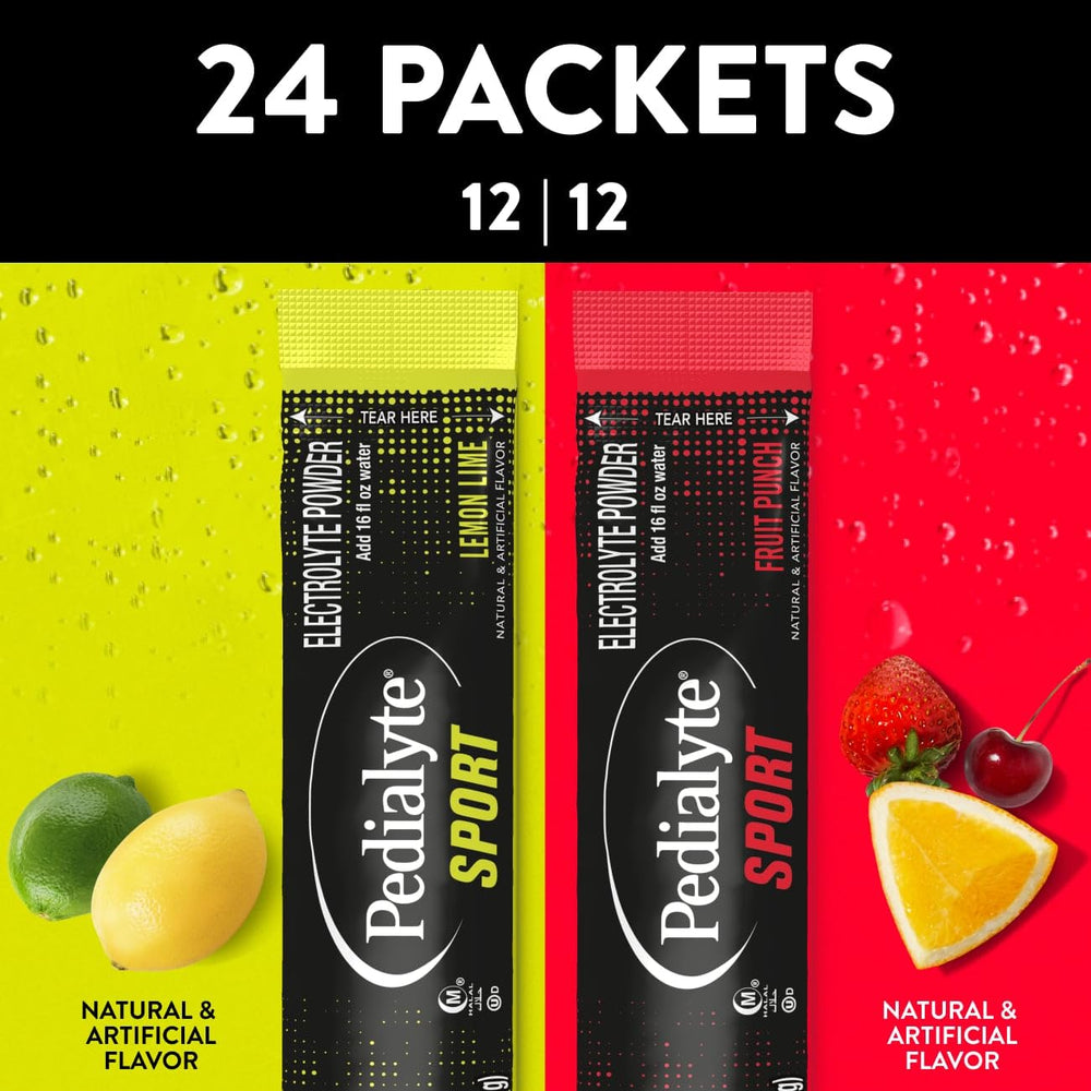 Pedialyte Sport Fruit Punch packets for quick electrolyte replenishment