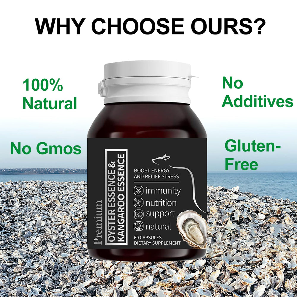 Peehss Oyster Extract Capsules packaging emphasizes sustainability and purity standards