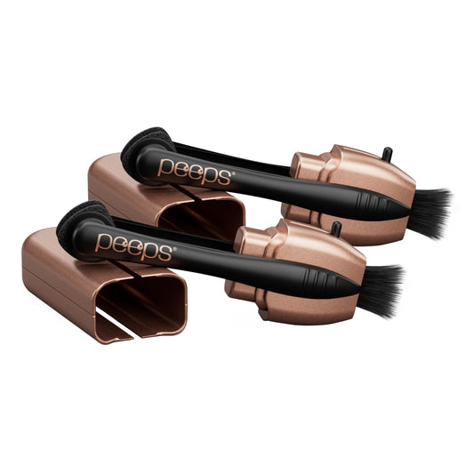 Peeps CarbonKlean eyeglass cleaner in rose gold 2-pack, travel-ready