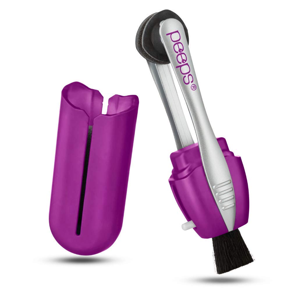 Peeps CarbonKlean glasses cleaner in purple, compact and portable for on-the-go lens upkeep.