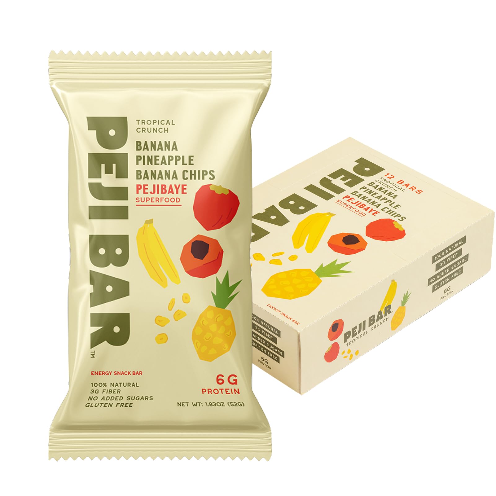 PEJI BAR Tropical Crunch banana pineapple bar for on the go energy and flavor