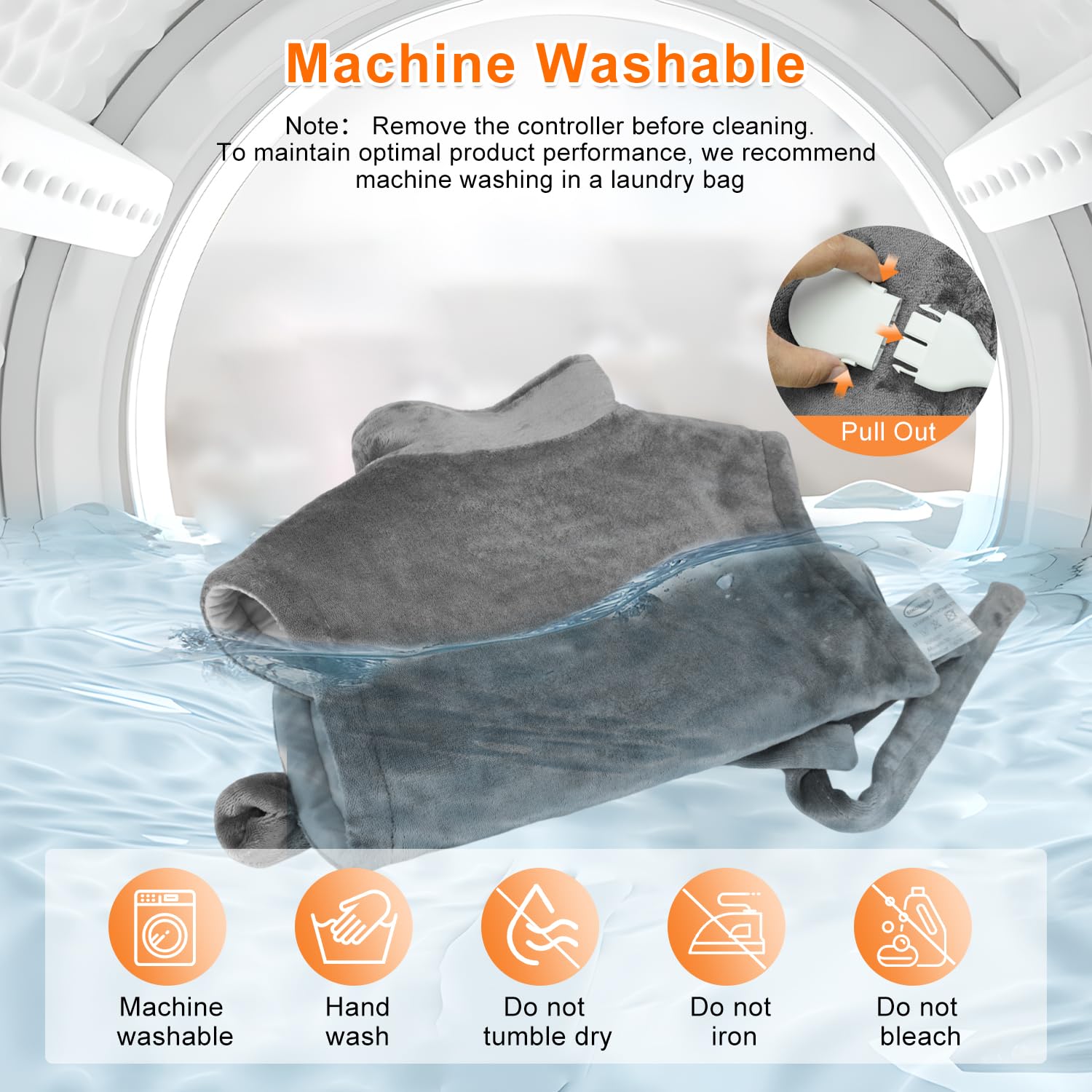 ETL-certified Pekourtly heating pad in gray ensures safety