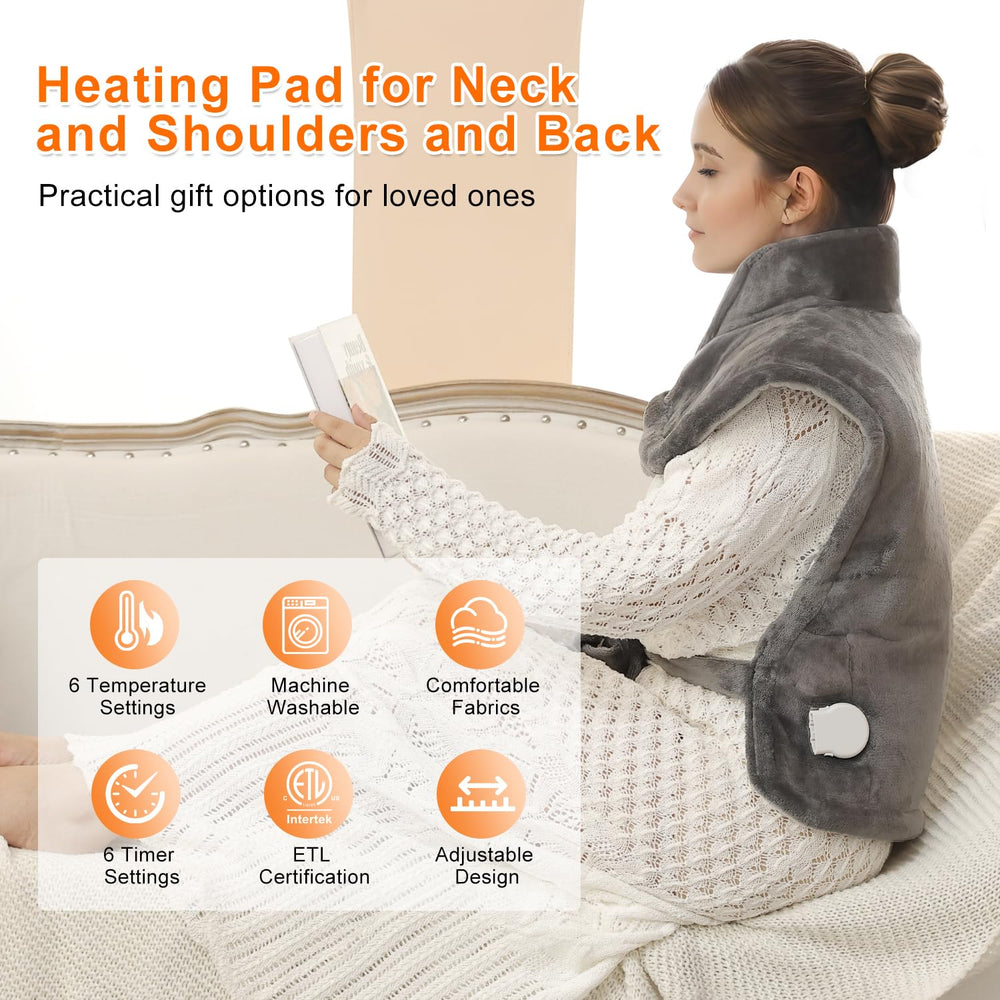 Pekourtly neck and shoulder wrap in gray for targeted comfort