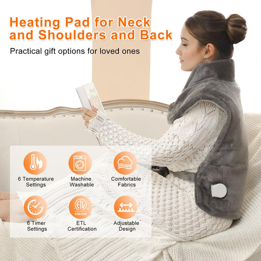 Pekourtly neck and shoulder wrap in gray for targeted comfort