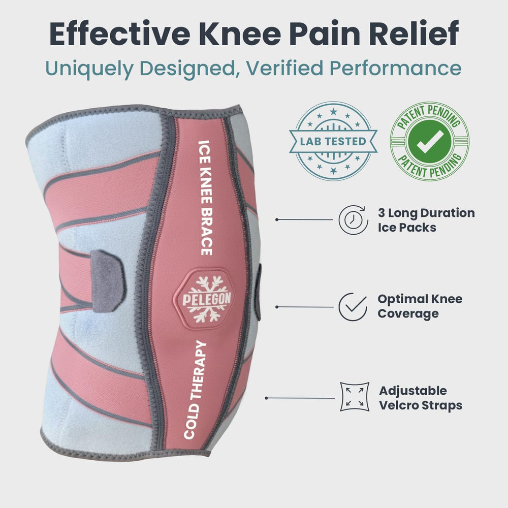 PELEGON adjustable knee wrap secures during activity.