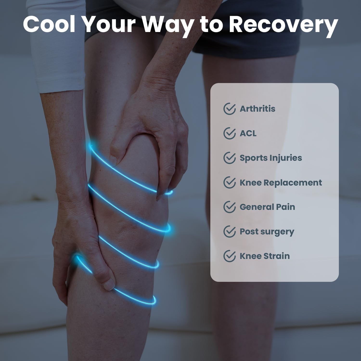 PELEGON knee wrap supports long-lasting cold therapy sessions.