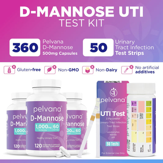 Pelvana UTI test strips pack for at-home testing.