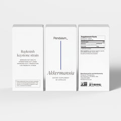 Graphic illustrating Pendulum Akkermansia prebiotic fiber and delayed release benefits