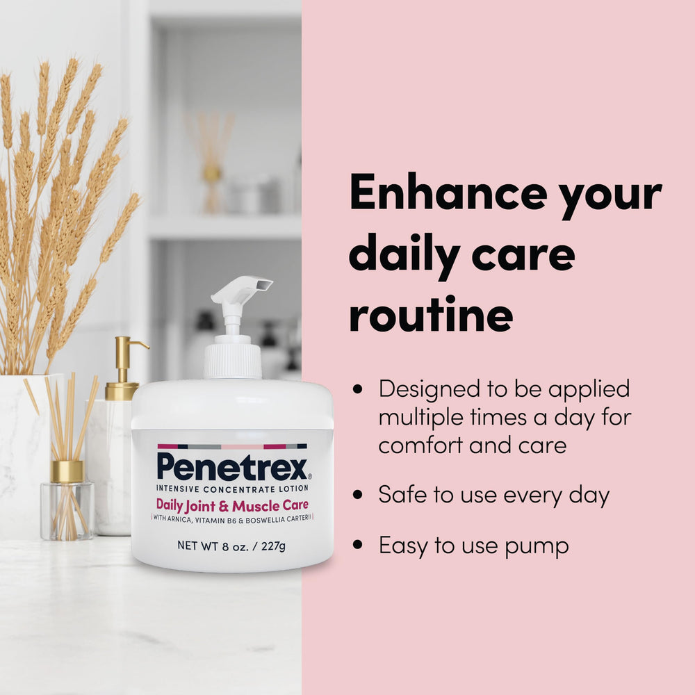 Penetrex daily care routine suggests all-over body relief possibilities.