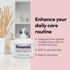 Penetrex daily care routine suggests all-over body relief possibilities.