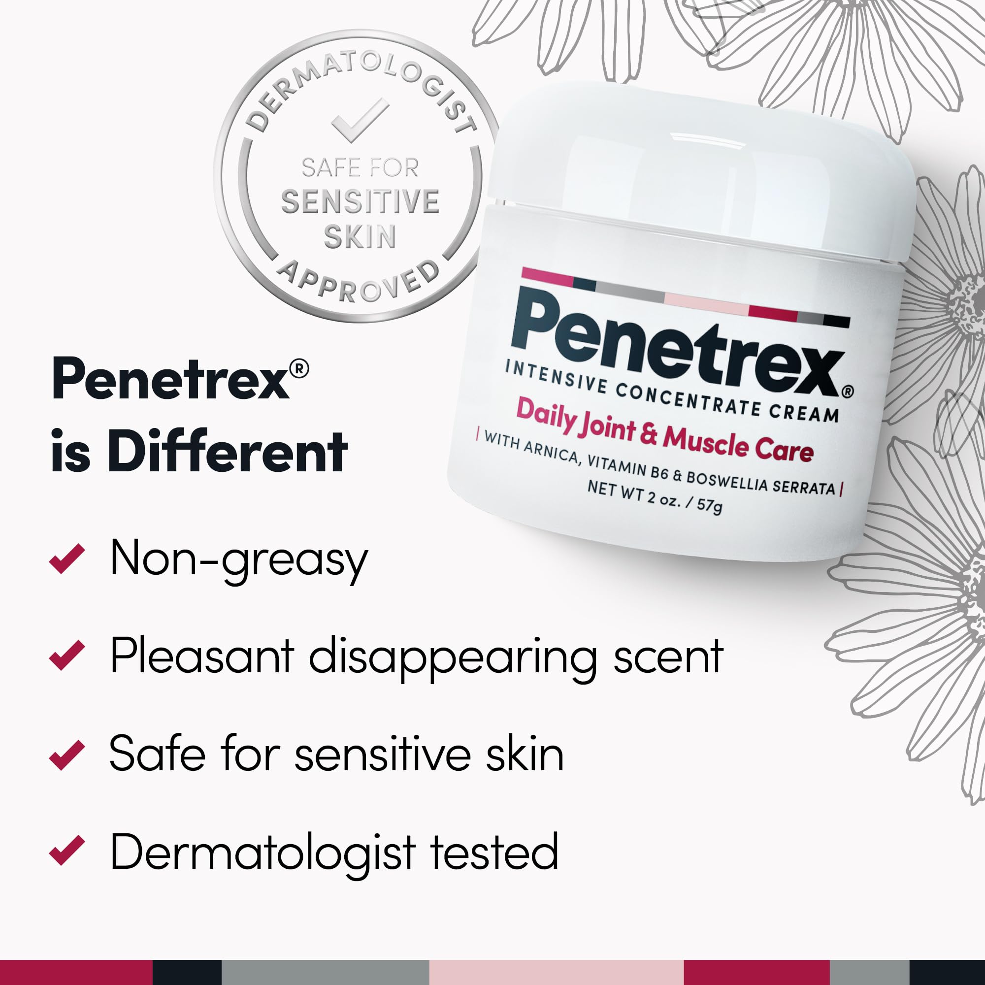 Penetrex fragrance-free application ideal for daily comfort.