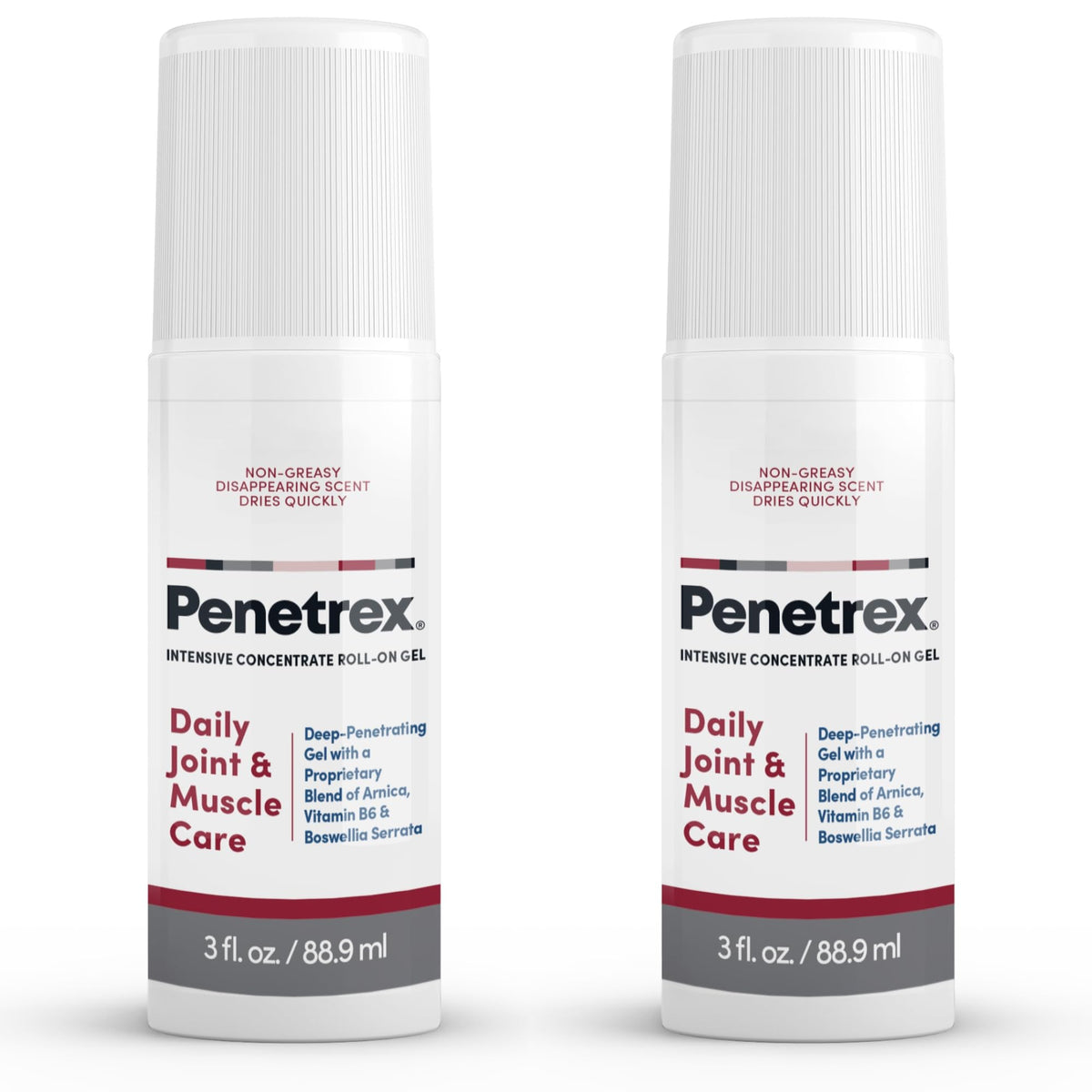 Penetrex roll-on back gel for targeted relief and fragrance-free use.
