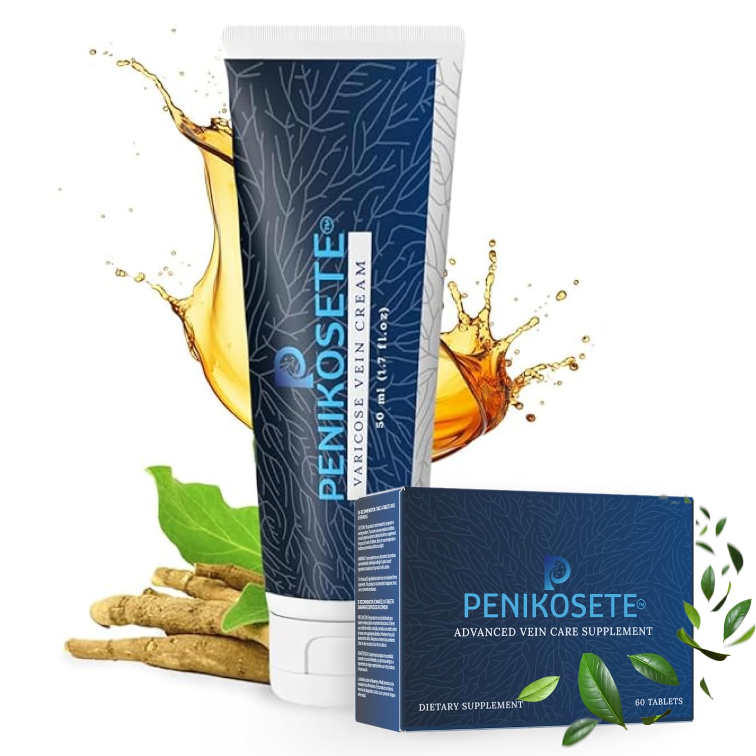 Penikosete varicose veins cream bottle for smooth application and leg comfort