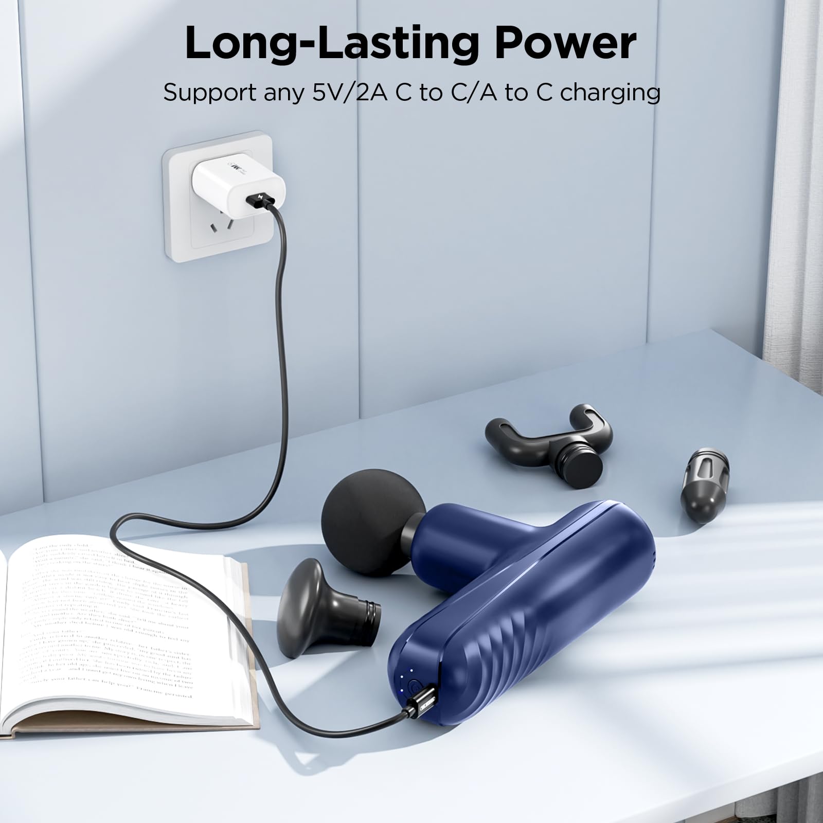 Penjoy Mini Massage Gun with interchangeable heads for targeted relief.