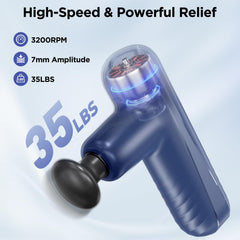Penjoy Mini Massage Gun front view highlights its compact, easy-to-grip design.