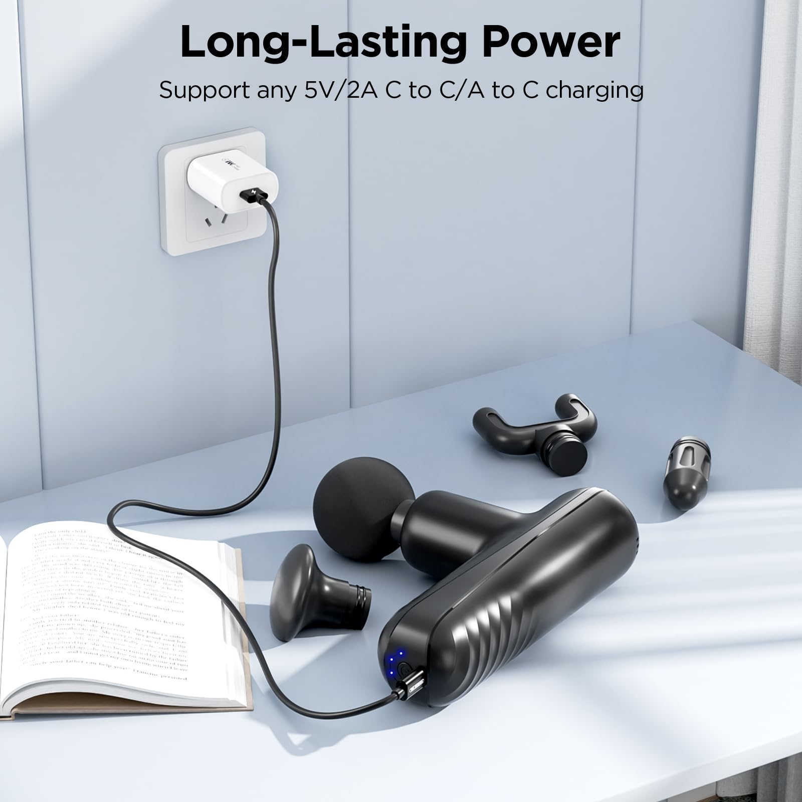 Penjoy Mini Massage Gun with brushless motor delivers smooth power for tired muscles.