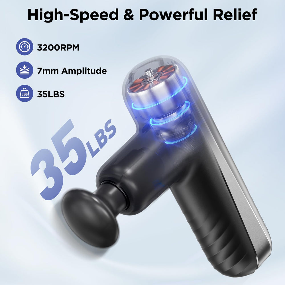 Penjoy Mini Massage Gun with four heads for targeted deep tissue relief.