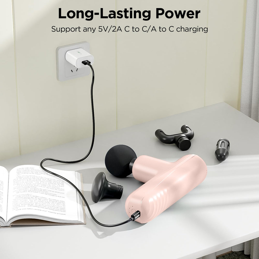 PENJOY pink massager charging via USB-C for easy top-ups