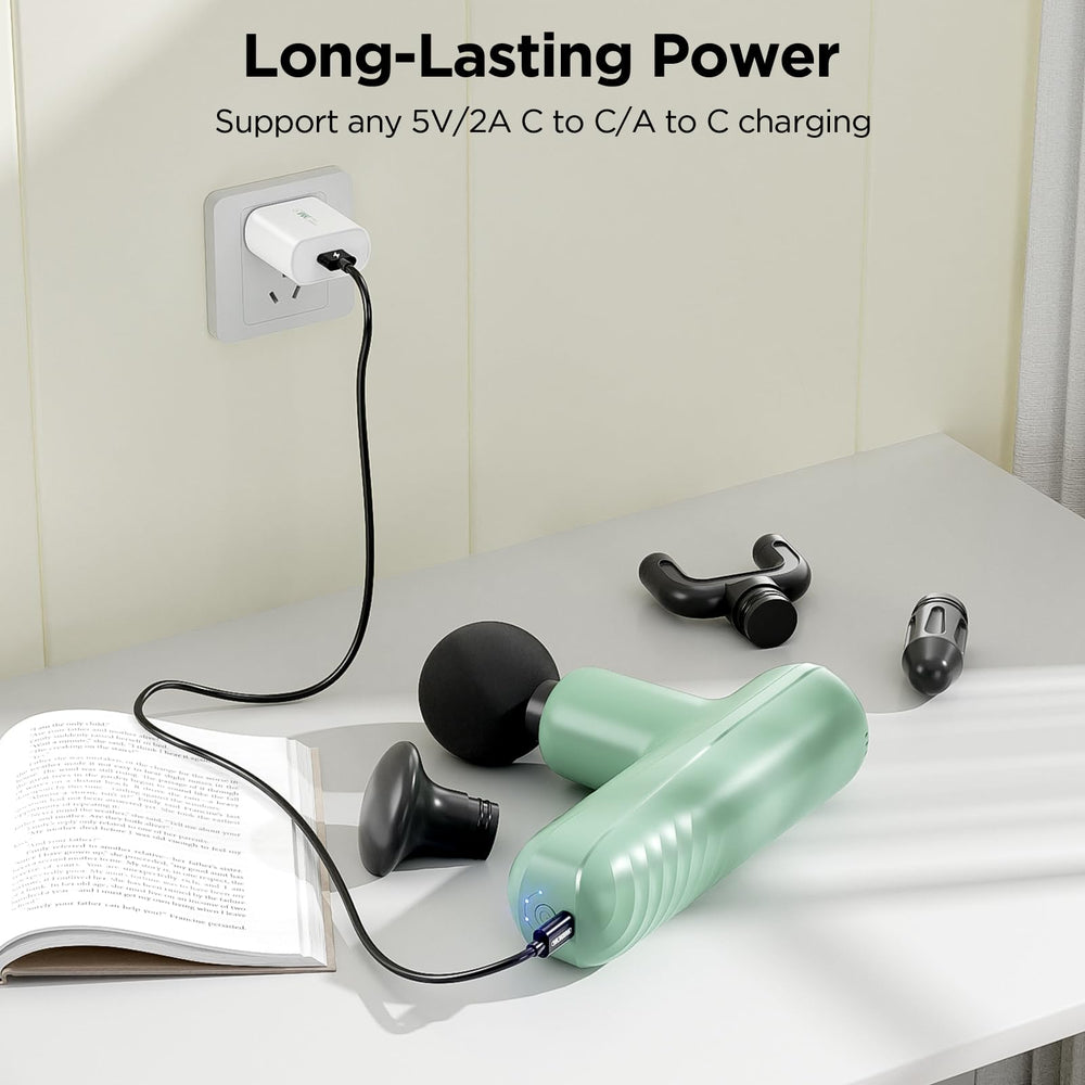 Penjoy Mini Massage Gun USB-C charging for fast, convenient power on the go