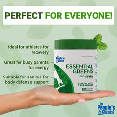 People's Chemist Essential Greens probiotic blend banner signaling digestive support