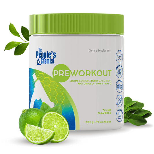 People's Chemist Pre-Workout Lime bottle ready for a refreshing energy boost before training.