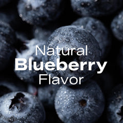 PEPAX blueberry flavor fizz in a glass with zero sugar