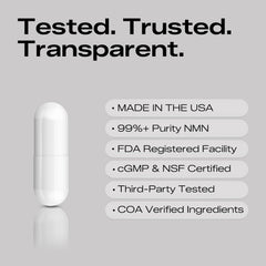 PEPAX NMN manufactured in a California facility with FDA-inspected standards.