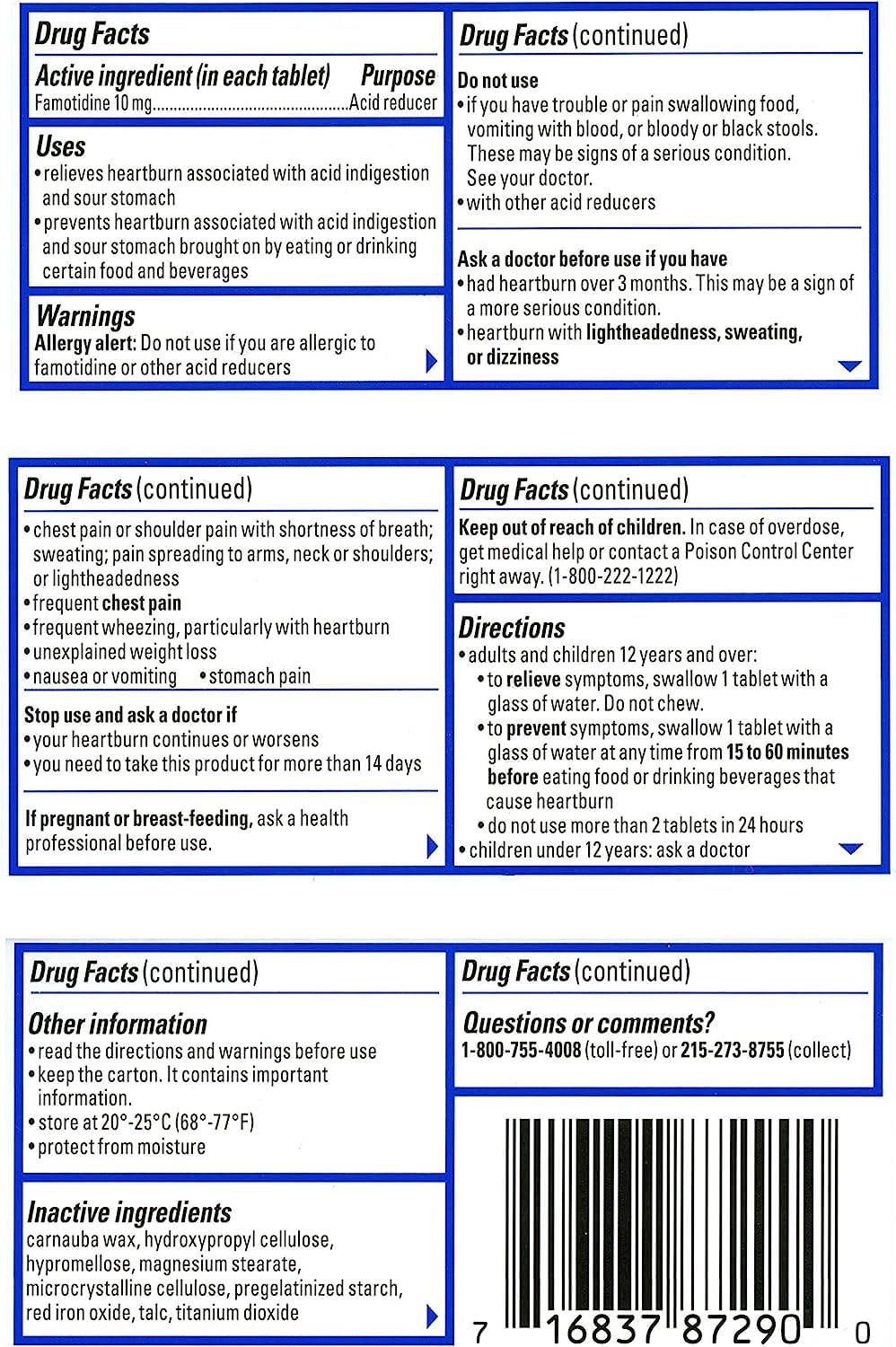 Pepcid AC Original Strength tablets close-up showing easy-to-take format.