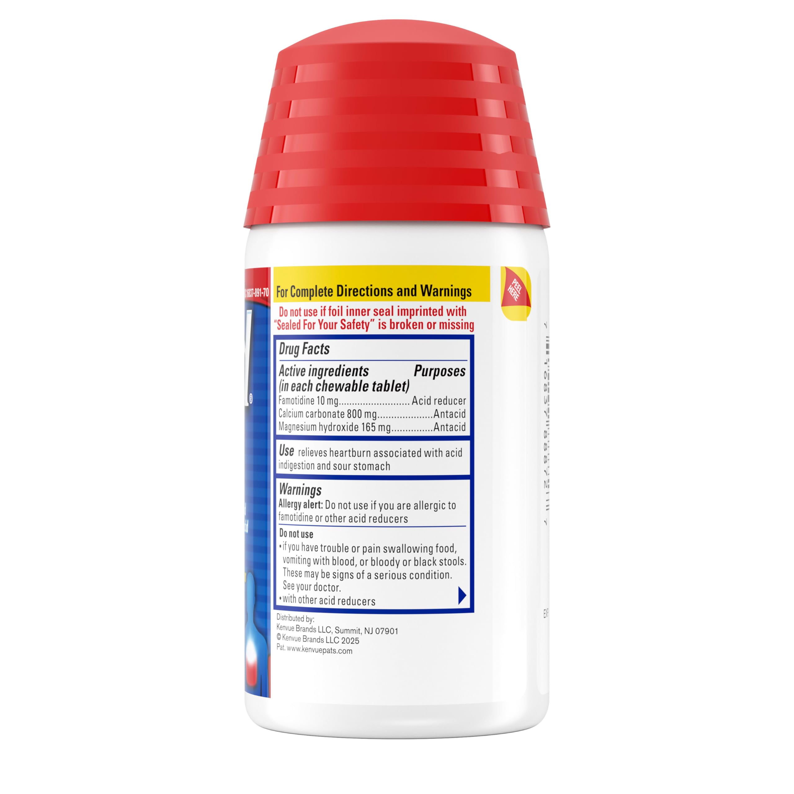 Home usage scene with Pepcid Complete for late-night relief.