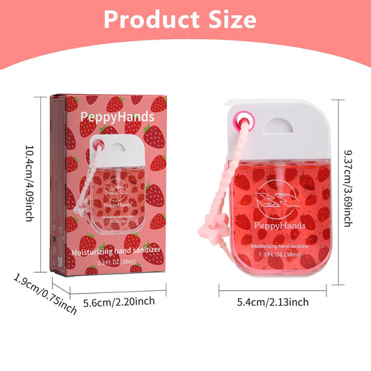 PeppyHands strawberry scent hand sanitizer spray ideal for school and work