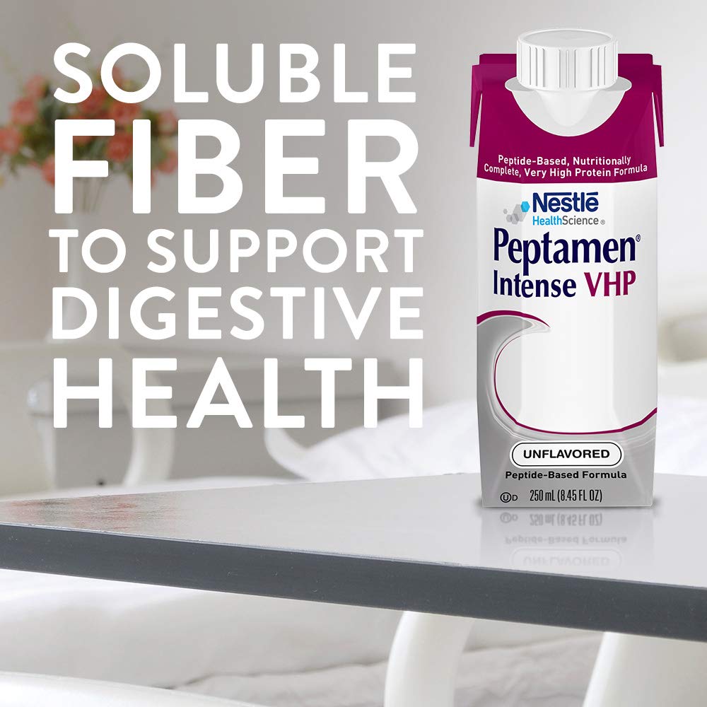 Peptamen Intense VHP daily-use setup with soluble fiber inclusion.