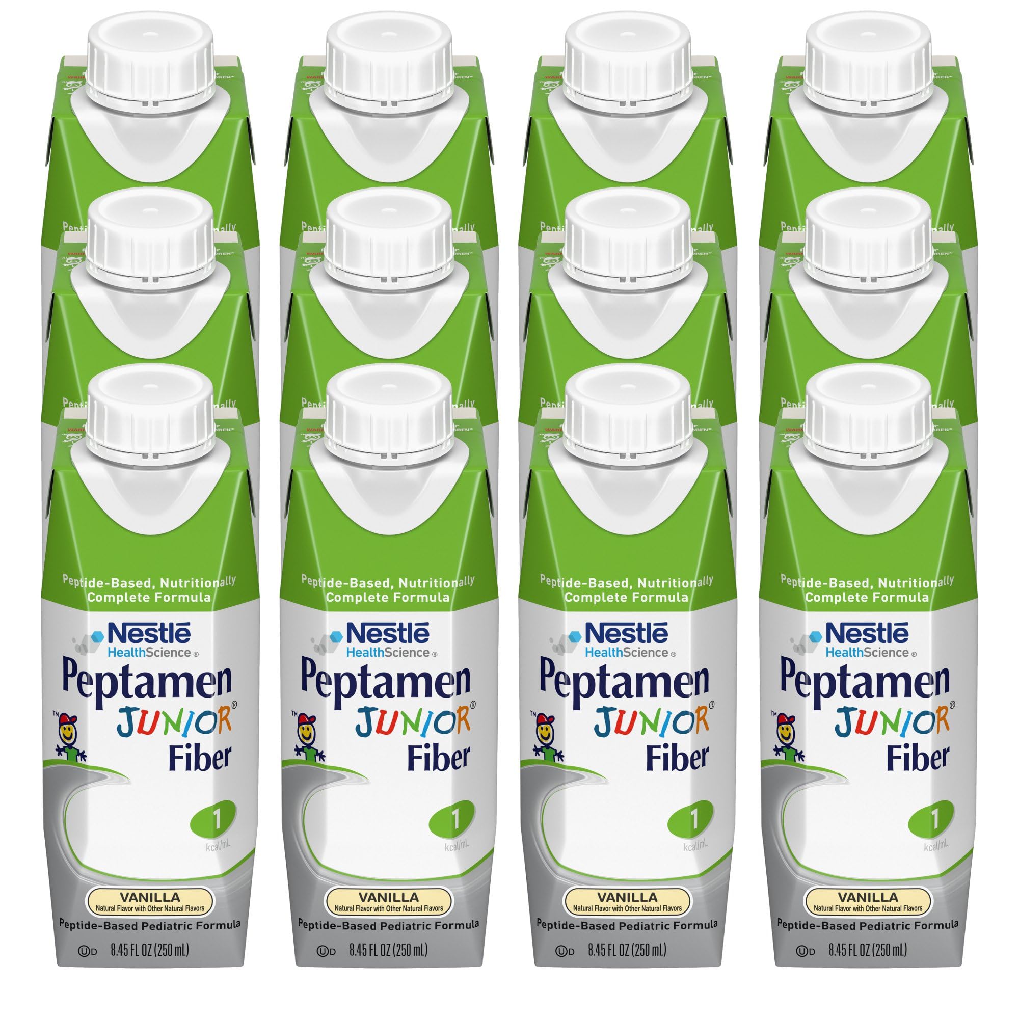 Peptamen Junior Fiber Vanilla serving, convenient on-the-go nourishment