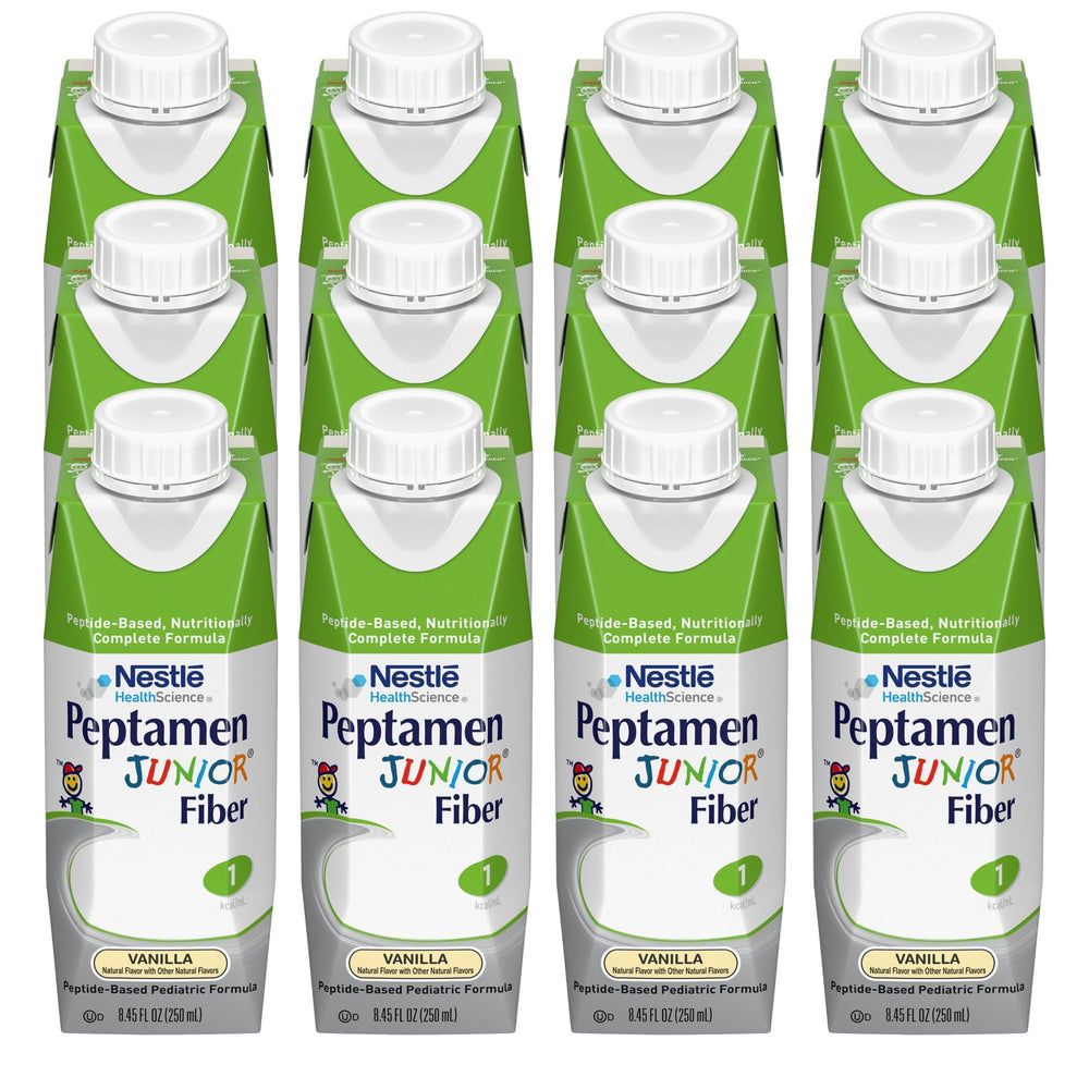 Peptamen Junior Fiber Vanilla serving, convenient on-the-go nourishment