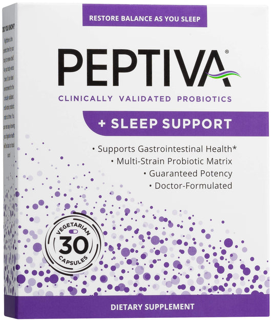 Peptiva 26 Billion CFU bottle front illustrating digestive health support.