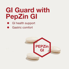 PepZin GI capsule close-up emphasizing zinc-based digestive support