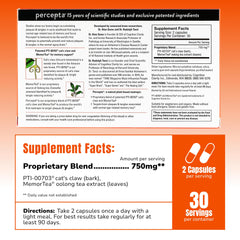 Percepta PTI00703 cat claw ingredient close up highlighting brain support potential