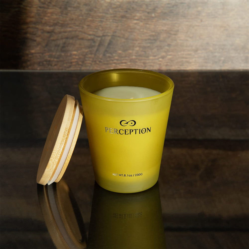 PERCEPTION AROMAS compostable bamboo lid image illustrating eco-friendly packaging appeal