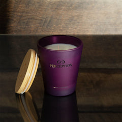 PERCEPTION AROMAS compostable bamboo lid keeps fragrance fresh