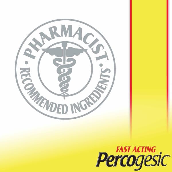 Percogesic ingredients acetaminophen and diphenhydramine highlighted for aspirin-free relief.