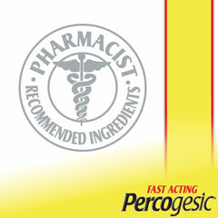 Percogesic Original Strength four-pack packaging front, value and convenience.