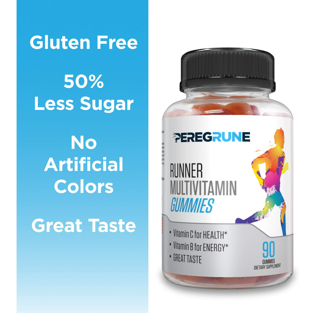 PEREGRUNE Runner Gummies cherry flavor, naturally flavored daily energy support for runners