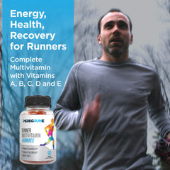 PEREGRUNE Runner Gummies orange flavor bottle, a tasty daily vitamin for endurance