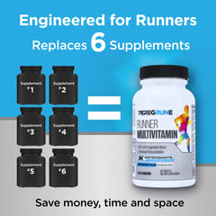 PEREGRUNE Runner Multivitamin in a kitchen setup for daily intake rituals.