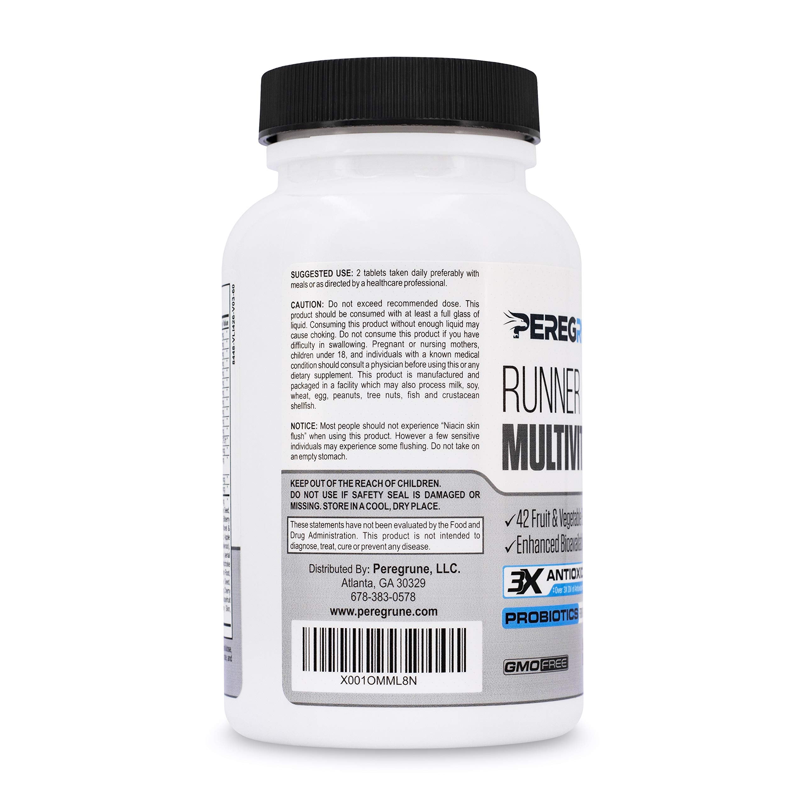 PEREGRUNE Runner Multivitamin tablets closeup of compact capsules.