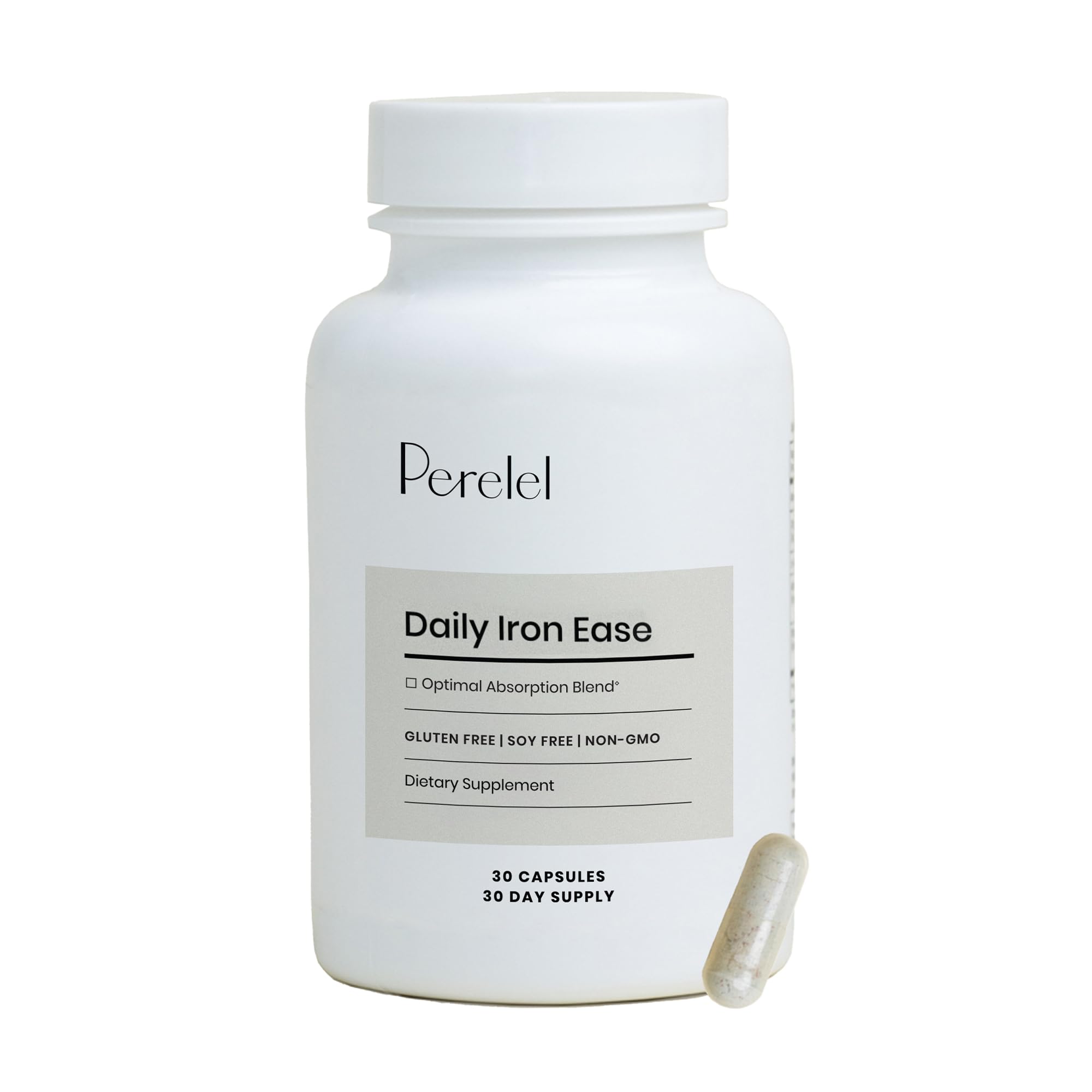 Perelel Daily Iron Ease bottle front view for easy daily iron routine.