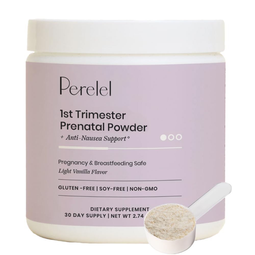 Perelel Prenatal Powder vanilla ready to mix in a glass