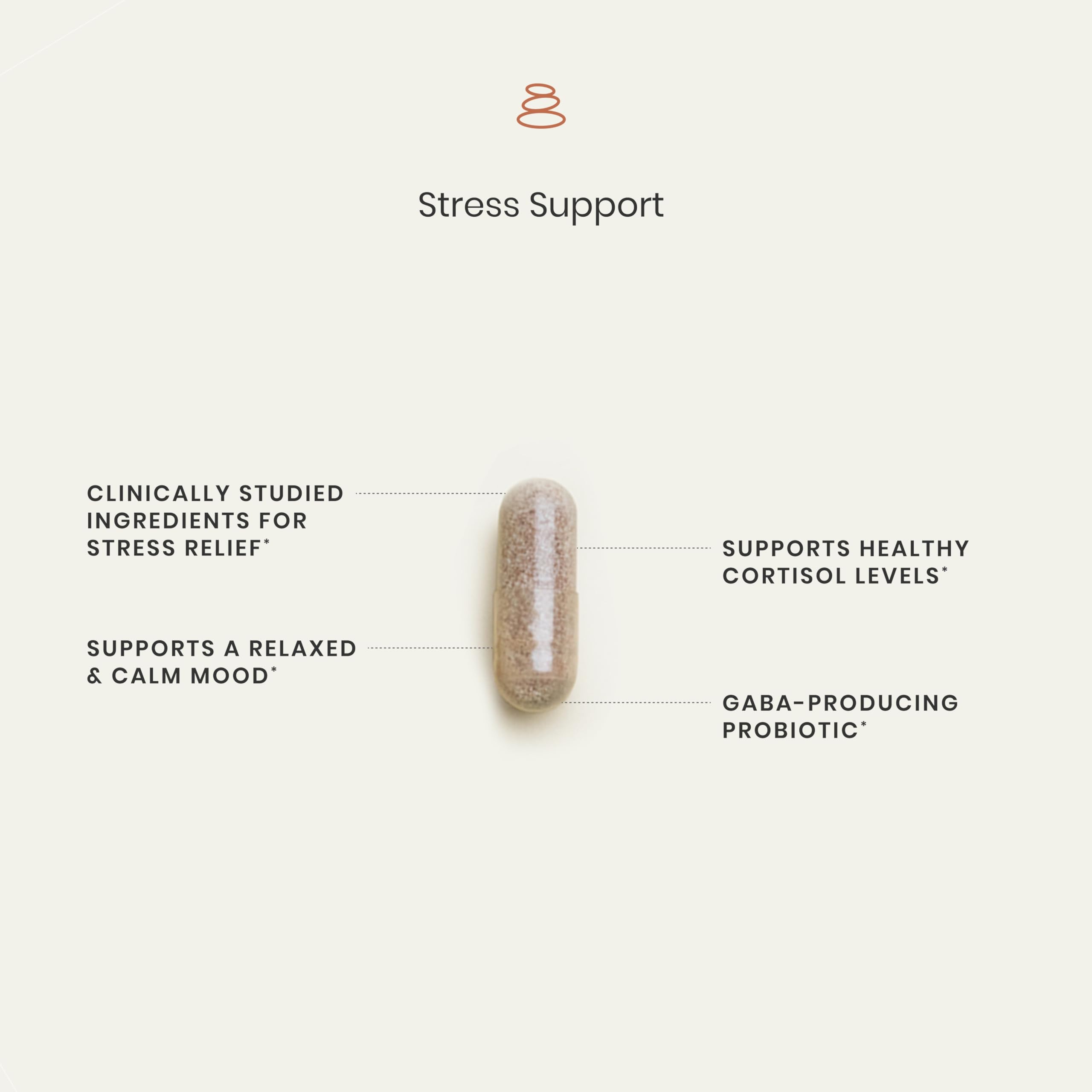 Perelel Stress Support capsule closeup highlighting ashwagandha for calm.