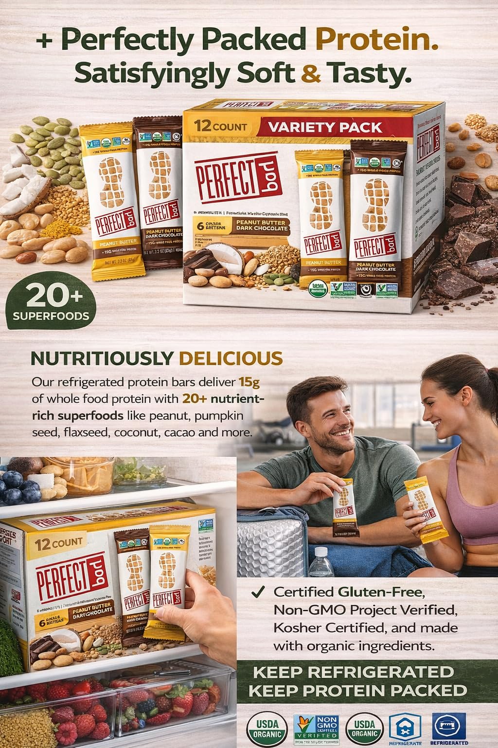 Perfect Bar cold-pack shipment scene communicates freshness upon arrival.